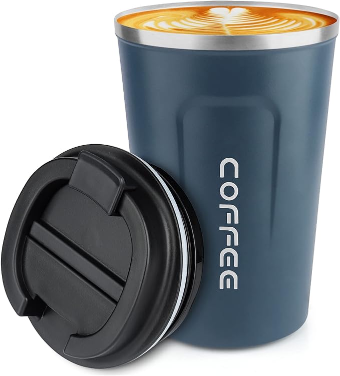 CS COSDDI 12 oz Stainless Steel Vacuum Insulated Tumbler - Coffee Travel Mug Spill Proof with Lid - coffee Cup for Keep Hot/Ice Coffee,Tea and Beer (Tibetan blue) | Stainless Steel Double-wall insulation, 6-Hour Heat Retention, 360°Leak proof, BPA-free...