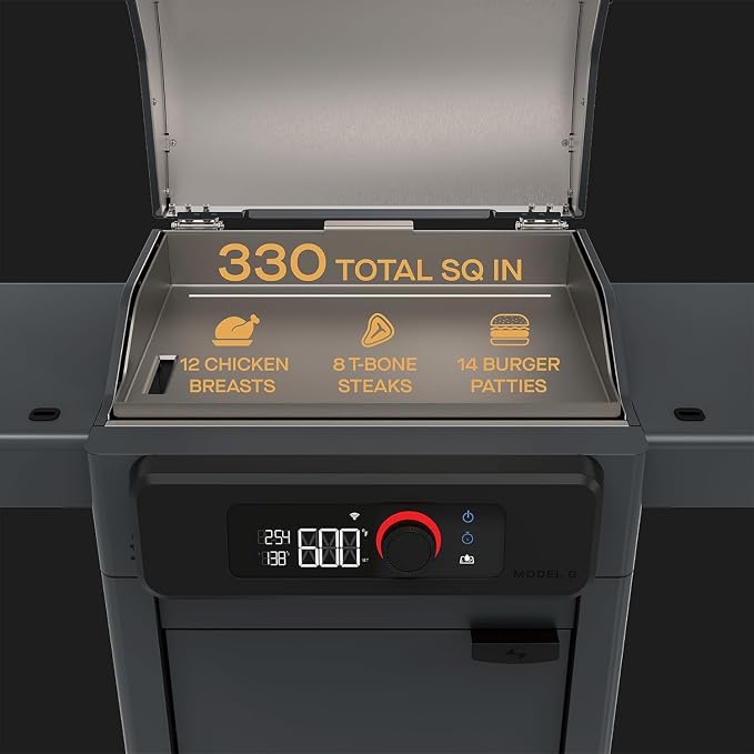 Current® Model G Smart Electric Griddle, Flat Top, Moon Dust | Apartment-Friendly and Weather-Resistant; App-Connected Control from 200°F to 600°F for BBQs, Searing and Roasting.
