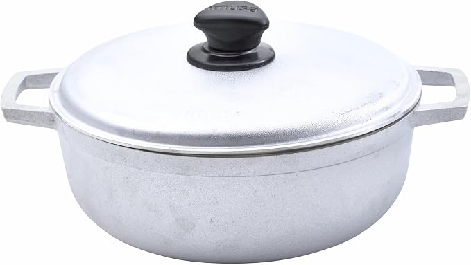 IMUSA Traditional Caldero made in Colombia with Lid, 4.8 Quart, Silver | Ideal for Rice and Stews, Perfect for Traditional Hispanic Recipes