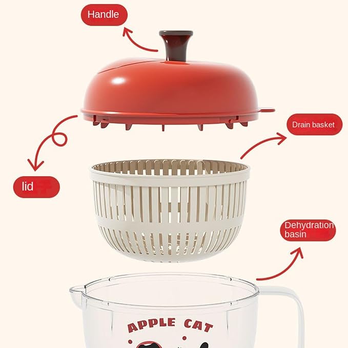 Fruit Washer Compact Draining Kitchen Tool | Vegetables Wash Bowl for Cleaning Vegetables Berry Cheese Kitchen Meal Prep Home Food