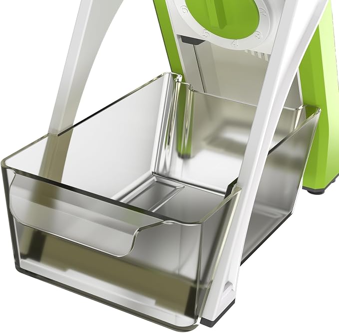 5 in 1 Adjustable Safe Mandoline Slicer for Kitchen with Paring Knife | Safe Mandoline Slicer for Kitchen, Easy to Clean/Storage, Potato Slicing, Strips, Shredding, Dicing, Chop, Cleaning brush