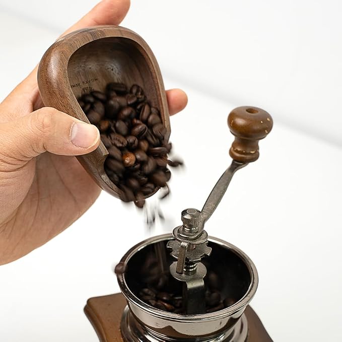 Coffee Bean Dosing Cup & RDT Spray Bottle Set - Walnut Wood Espresso Accessories Kit with Static Reduction Spray, Measuring Tray for Coffee/Tea ﻿