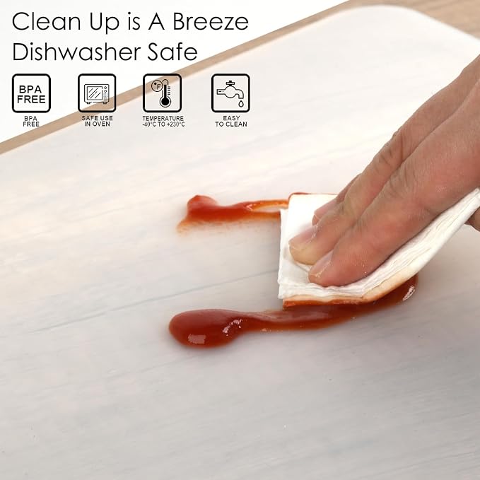 Oversize Silicone Placemat, 31.5 * 16.93" Food-Grade Flexible Silicone Table Mat for Baking Pastry Non-Stick, Kids Nonslip Dinner Placemat Heat Resistant Waterproof Countertop Protector, Translucent