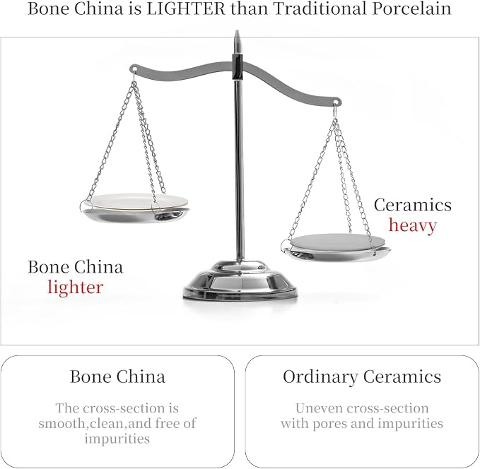 FHGNYSM Ivory Bone China Dinnerware Set for 4, | microwave and dishwasher safe, 1800°F vitrified dishes, BPA free dinnerware for Kitchen, Wedding and Housewarming