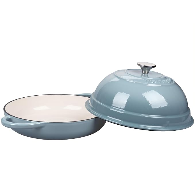 Cast Iron Enameled Dutch Oven Pot with Lid for Bread Baking, Bread Oven, 6 Quart, Sea Salt