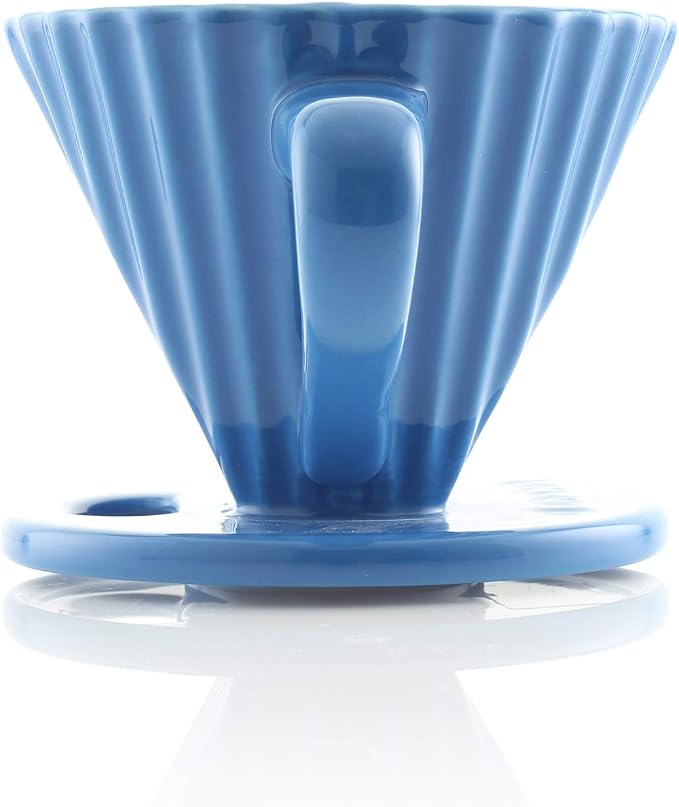 Chantal "Lotus ceramic pour over coffee dripper, 8 ounces (Blue Cove)