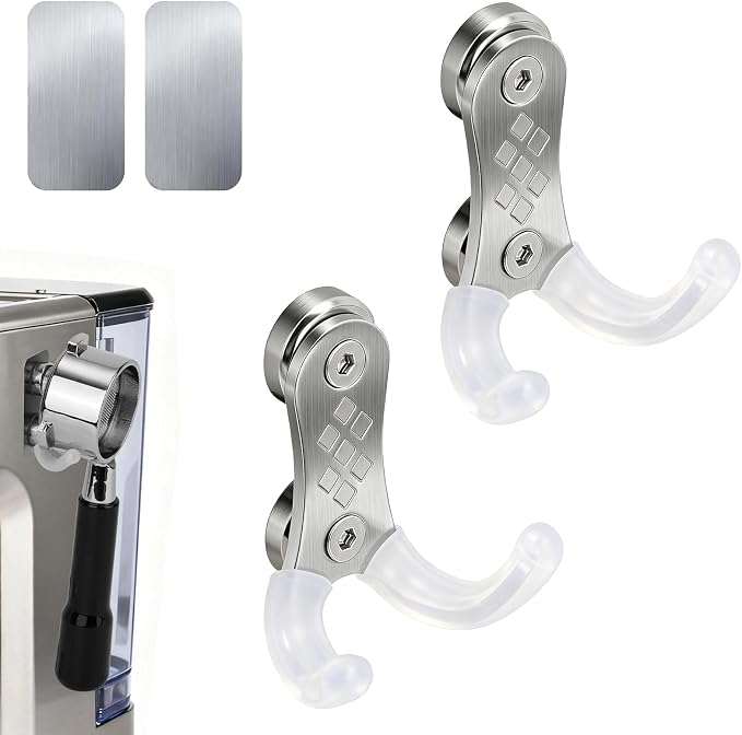 Magnetic Portafilter Holder – Stainless Steel Espresso Stand | With Adhesive Patch, Universal Fit Breville, Ninja Luxe Cafe, Rancilio & 51/53/58mm Espresso Portafilters
