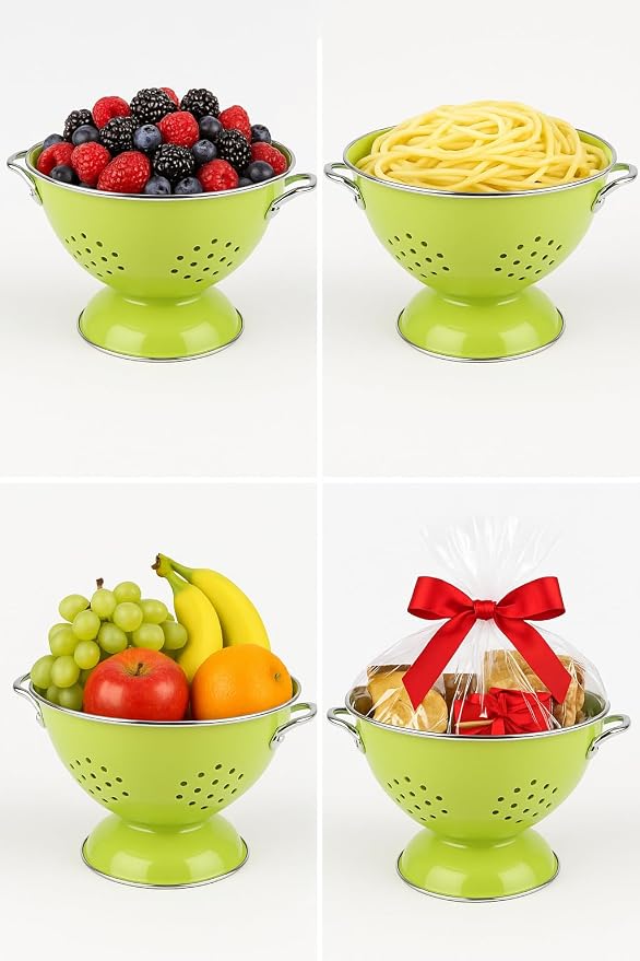 Calypso Basics by Reston Lloyd Powder Coated Enameled Colander, 1.5 Quart, Lime