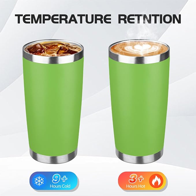 StarSpeed 20oz Stainless Steel Travel Coffee Tumbler,Apple Green | Travel Coffee Mug,Spill-proof Lid,Double Wall,BPA-free Travel Cups,Insulated Cup Fits Car Cupholders
