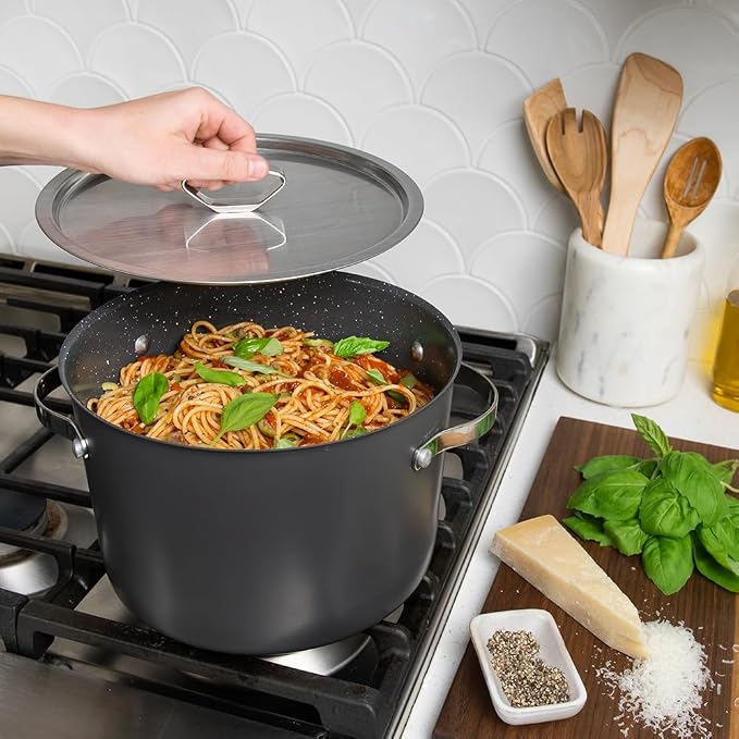 Nordic Ware Verde Ceramic Nonstick 8 Quart Stockpot with Lid