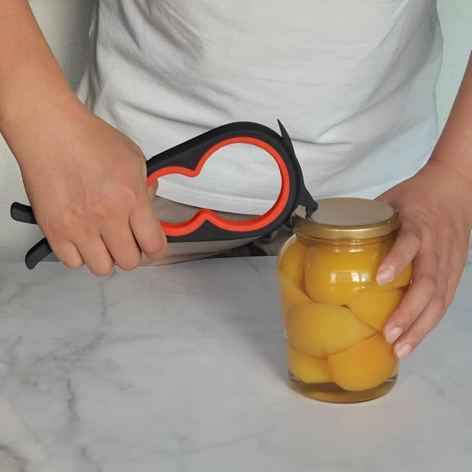 Jar & Bottle Opener with Gripper Pad for Weak Hands, Seniors with Arthritis | Multifunction Lid Opener & Kitchen Gadgets, Adjustable, Non-slip, Effortlessly Open Jar Lids Bottle Caps and Pull-tab Cans