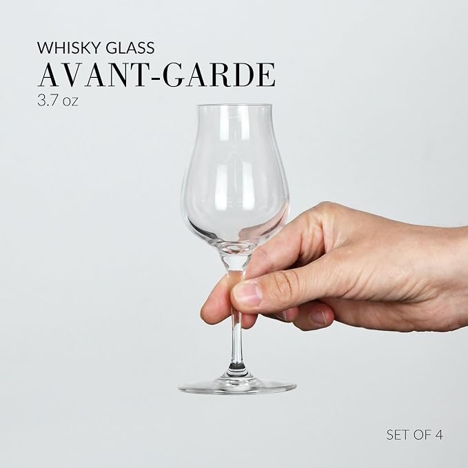 KROSNO Cognac Glasses Set of 4, 3.7 oz, Avant-Garde Collection | Drinking Tumblers, Lead-Free Crystal for Bourbon, Scotch, Cocktails ,Whiskey, Rum, Gift Set, Dishwasher Safe