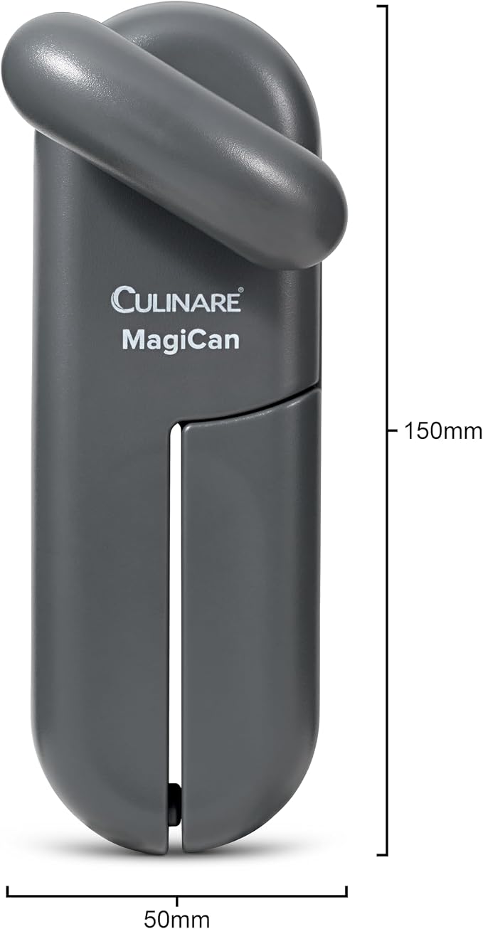 Culinare MagiCan Manual Tin Opener – Stainless Steel Cutting Wheel, Ergonomic Handle for Safe, Easy Can Opening – Lightweight, No Sharp Edges, Grey – Trusted Kitchen Essential | Heavy Duty Stainless Steel Cutting Wheel Suitable For Left And Right Hande...