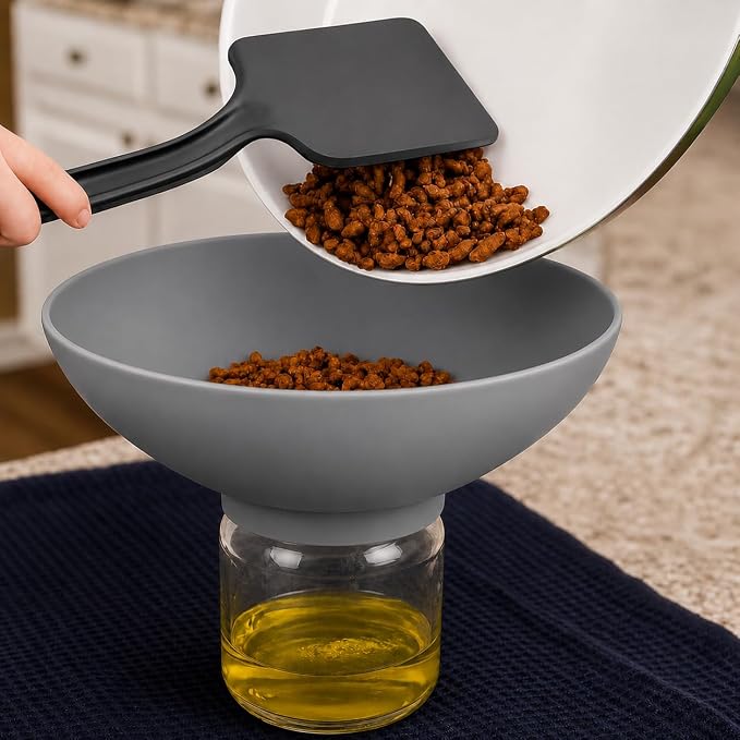 Reusable Grease Strainer for Mason Jars – Ideal for Bacon Fat, Ground Beef, French Fries Oil, Fried Chicken, Sausage, Cooking Oil, Pasta & Vegetables
