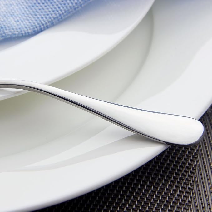 AOOSY Serving Spoons Set of 6, Stainless Steel Serving Utensils for Buffet | Slotted and Solid Spoon for Buffet,Catering, Party,8.7In,Serving Spoons x 3,Slotted Spoons x 3,Mirror Polished