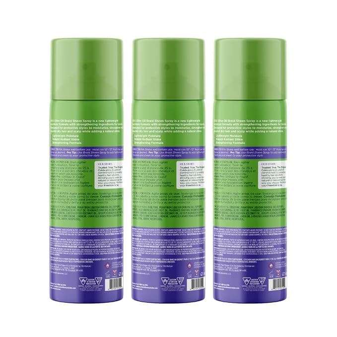 ORS Olive Oil Braidzone Braid Sheen Spray with Lavender, Acai & Biotin for Hair & Scalp Nourishment 10 Ounces (Pack of 3)