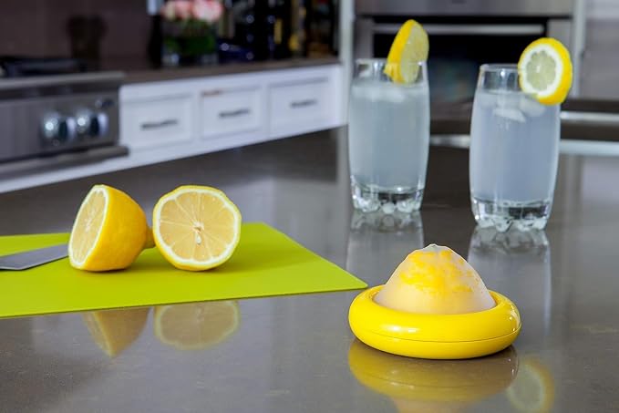 Joie Fresh Stretch Pod Lemon Storage Container, Silicone Food Saver, Keeps Leftover Produce Flavorful and Firm in Fridge, Reusable Kitchen Gadget, Dishwasher Safe, BPA-Free