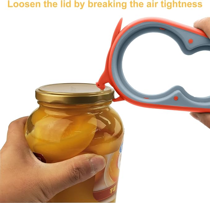 Otstar Jar Opener & Bottle Opener for Seniors with Arthritis, Weak Hands | Adjustable Lid Opener Effortlessly Opens Jars, Bottles & Pop-Top Cans, Great for Senior Parents, Grandparents, or Loved Ones