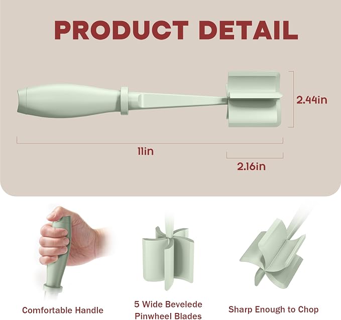 2Pack Meat Chopper Upgrade Hamburger Smasher, Masher for Ground Beef | Heat Resistant, Food-Grade Nylon, for Ground Turkey/Chicken and More, Non Stick Mix Grinder, Dishwasher Safe, Green