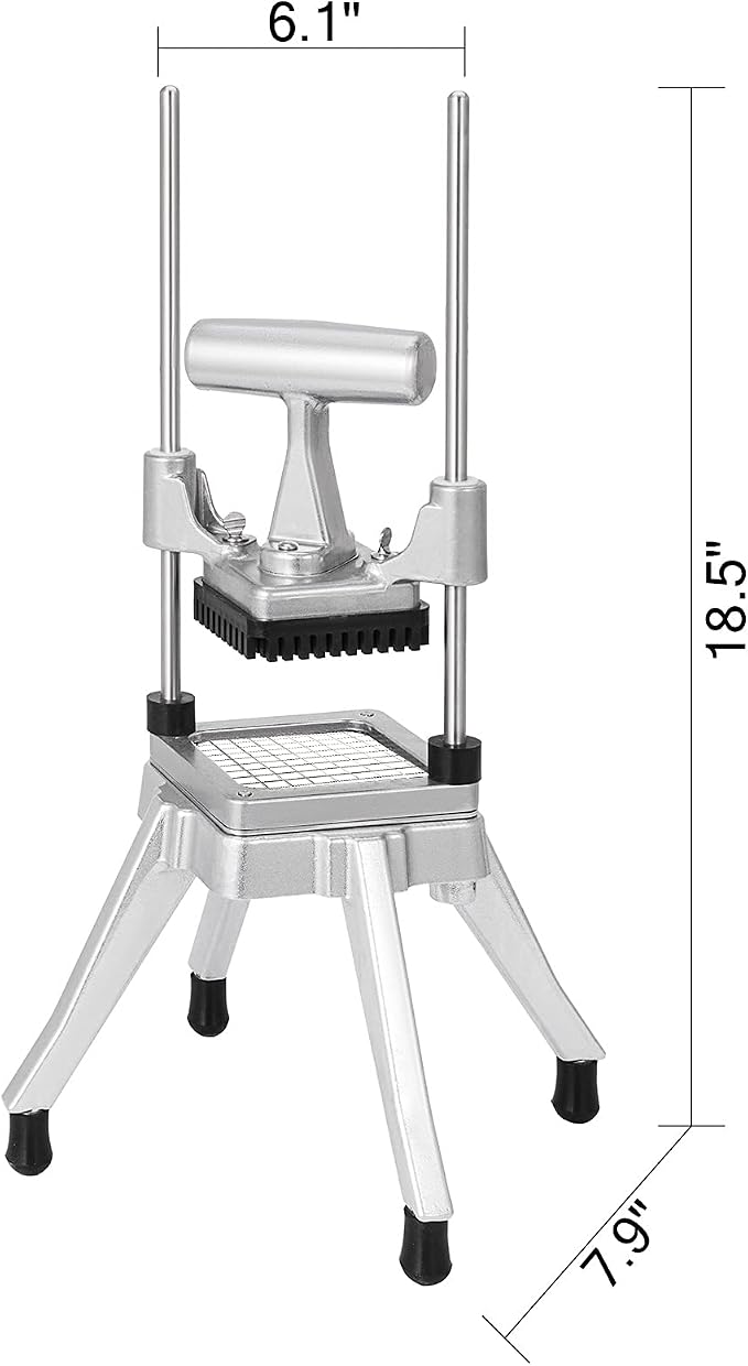 VEVOR Commercial Chopper 3/8-Inch Commercial Vegetable Dicer Stainless Steel Commercial Vegetable Chopper with Handle & Antiskid Feet Commercial Food Chopper for Potatoes Onions Carrots Tomatoes