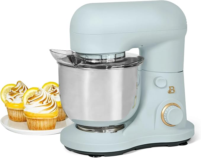 3.5 Qt Stand Mixer, 300W Powerful Motor, Tilt-Head Design with Stainless Steel Bowl, 12 Speeds, Includes Dough Hook Whisk Beater for Baking Mixing (Hydrangea)