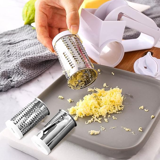 Olive Garden Rotary Cheese Grater Parmesan with 2 Stainless Steel Drums for Hard Cheese, Nuts, Chocolate