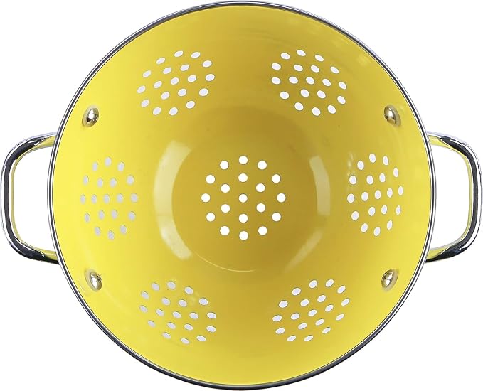 Calypso Basics by Reston Lloyd Powder Coated Enameled Colander, 7 Quart, Lemon