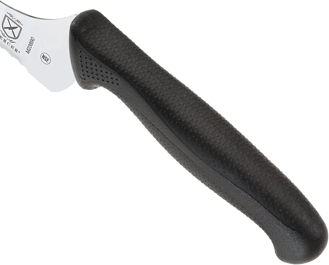 Mercer Culinary M23890 Millennia Black Handle, 9-Inch Offset Wavy Edge, Bread Knife
