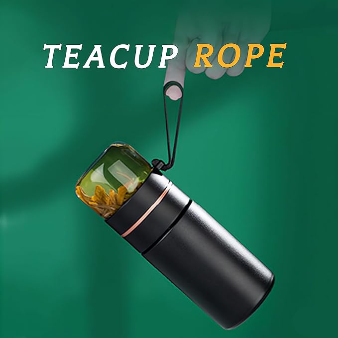 Glass Teapot With Infuser, Travel Tea Mug, Portable Tea Infuser Bottle 15OZ | Loose Tea Cup With Infuser And Lid,Tea Mug With Infuser For Outdoor,Tea Tumbler at Home,Tea Maker for Tea Lovers