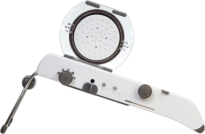PL8 Professional Mandoline - Versatile Slicer with Adjustable Straight, Waffle, and Julienne Blades, Extra-Wide Stainless Steel Deck, Safety Hand Guard, Non-Skid Feet, and Space-Saving Design | Versatile Slicer with Extra-Wide Stainless Steel Deck, Saf...
