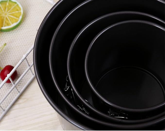 4pcs Cake Moulds Nonstick Springform Pan,with Removable Bottom Tall Round Cheesecake Pan Set Size of 10cm, 12cm, 14.5cm, 17cm