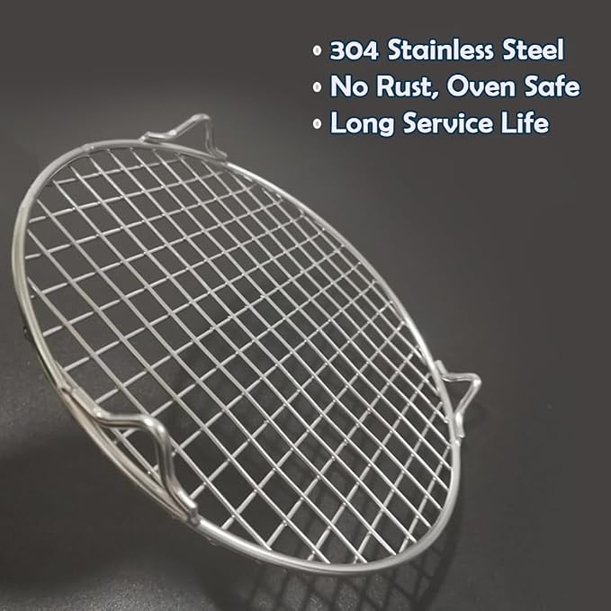 Cooling Rack with Legs 11.6 Inch Diameter Round Cooking Grate Grid Grill Barbecue Net Wire Steaming Cooling Rack Wire Pan Grate Baking Rack Icing Rack Round Shape (295mm/11.6")