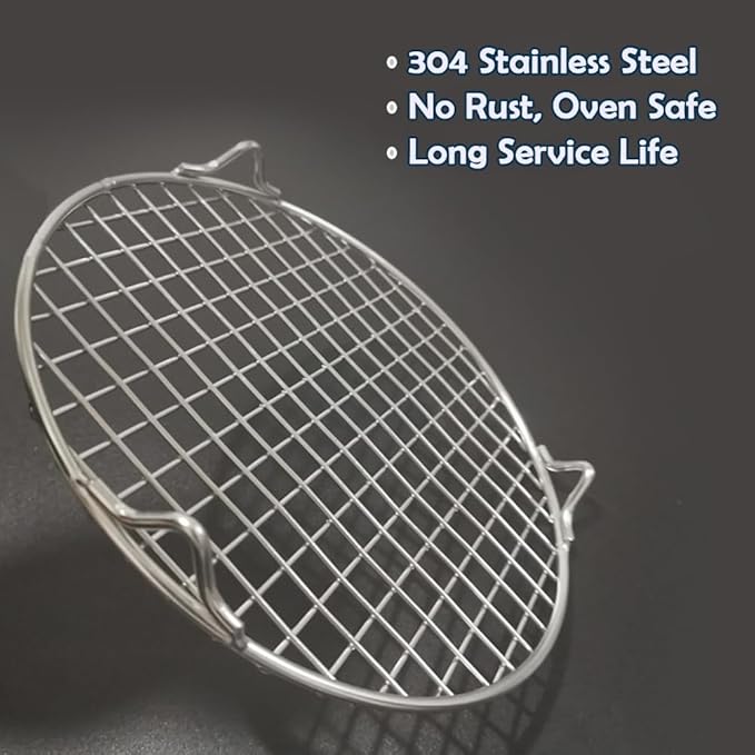 Barbecue Grids Grill Wire Cooling Racks with Legs Dia 11" 304 Stainless Round Cooking Racks for Barbecue Air Fryer Instant Pot Pressure Cooker Canning Dutch Oven (280mm/11")