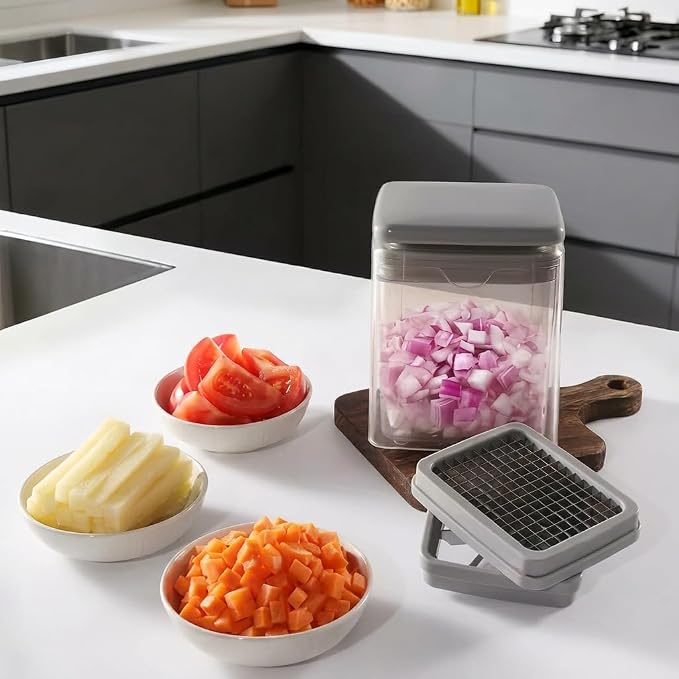 13-in-1 Vegetable Chopper with Container – Manual Veggie & Onion Food Chopper, Multifunction Vegetable Dicer for Fast Meal Prep, Kitchen Chopper with Stainless Steel Blades