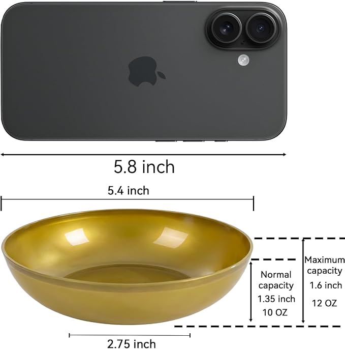 bUCLA 50Pack 10oz Gold Plastic Bowls - Disposable Plastic Salsa Bowls Premium Heavy Duty - Ideal for Wedding &Party