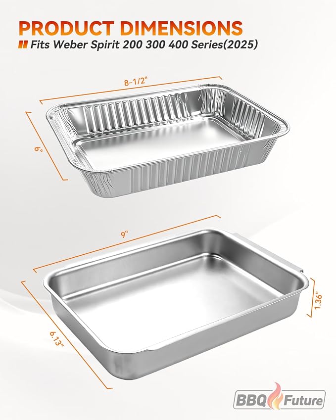 2401542 Grease Catch Pan for Weber Spirit E325 E210 E425 E435 Grill(2025) | Fits Weber Spirit E-210 E-310 E-325 EX-325 EP-325 E-425 EP-425 E-435 EP-435, Grease Tray Replacement with 20 Drip Foil Liners