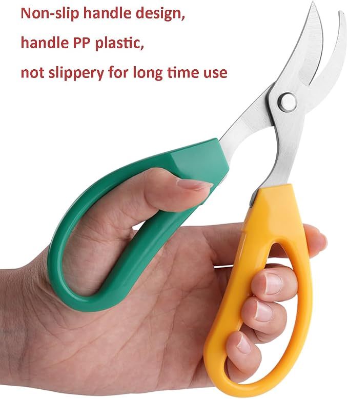 Garden Scissors, Stainless Steel Garden Bonsai Pruning Shears, Anti-Slip Softgrip SnipGardening Tools Garden Shears for Plants Herb (Classic)