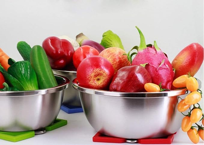 meleg otthon Stainless Steel Bowl,8.5QT Salad Bowl,Metal Bowls,Stainless Steel Basin,Heavy Duty Deeper Edge Mirror Finish Dishwasher Safe Bowl (XXL)…