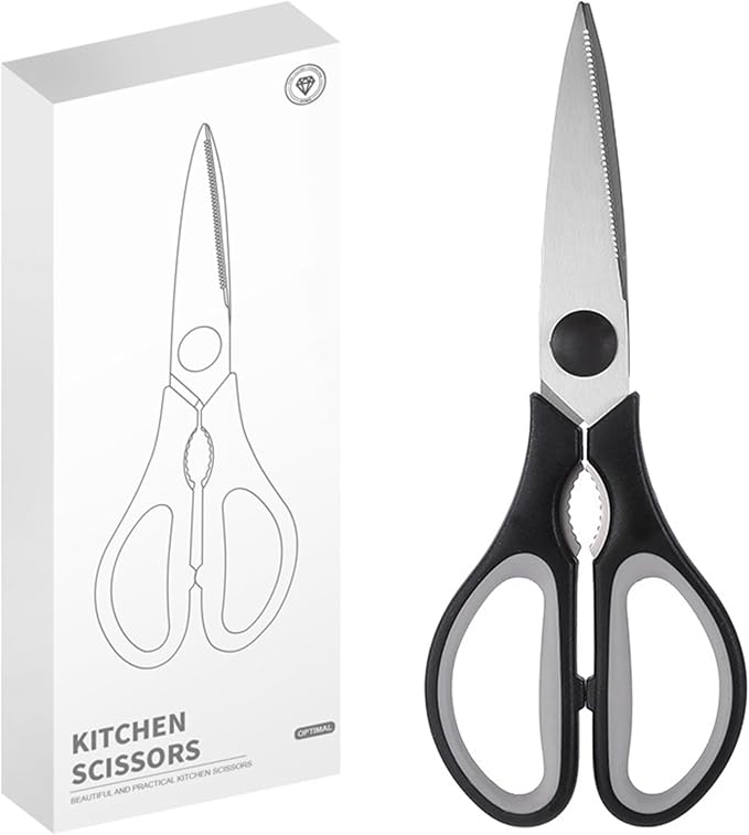 Black Grey Kitchen Shears, Rkqoa Kitchen Scissors Heavy Duty Cooking Scissors, Dishwasher Safe Scissors Kitchen House Essentials Supplies, Stainless Steel Sharp Utility Shears for Chicken etc
