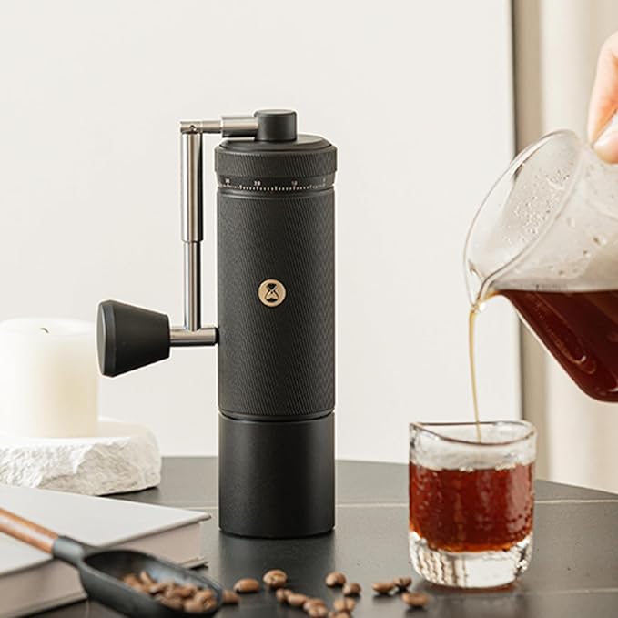 TIMEMORE S3 Manual Coffee Grinder with External Adjustment and Stainless Steel Patented Burr，Hand Coffee Grinder High Presicion Premium Expresso Coffee Grinder Chestnut S3, Black