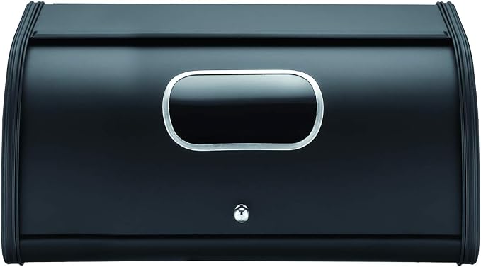 HILFA Stainless Steel Bread Box with Roll Up Lid with Window