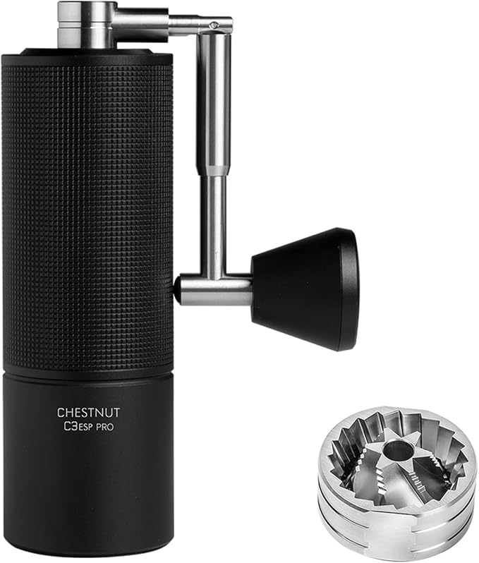 TIMEMORE Chestnut C3 ESP Pro Manual Coffee Grinder, Stainless Steel S2C Conical Burr Hand Coffee Grinder with Foldable Handle, Adjustable Grind Setting for Espresso and Pour Over - Black