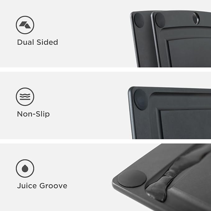Epicurean All-In-One Cutting Board with Non-Slip Feet, 17.5" x 13", Slate/Black