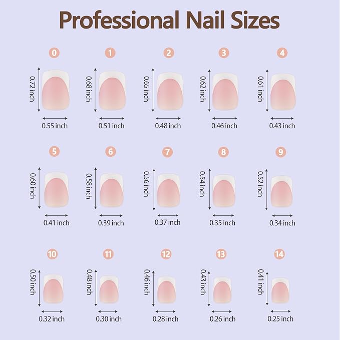 Misssix 150Pcs French Tip Press on Nails Short Square Pink Gel Fake Nails | No Need to File 3 in 1 Tips Pre-lasting, Fake Nails for Nail Art DIY 15 Sizes