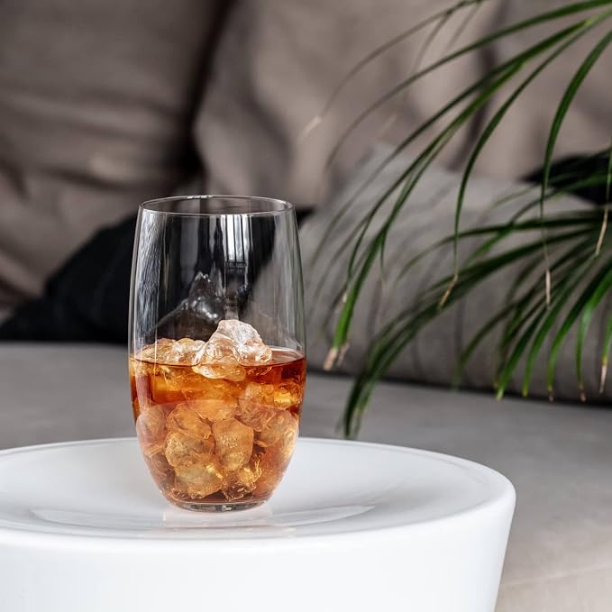 Krosno Water Glasses Set of 6, 17.2 oz, Blended Collection | Drinking Glasses, Lead-Free Crystal Glassware, Juice Glasses, Water Glass Set, Dishwasher Safe, Made in Europe