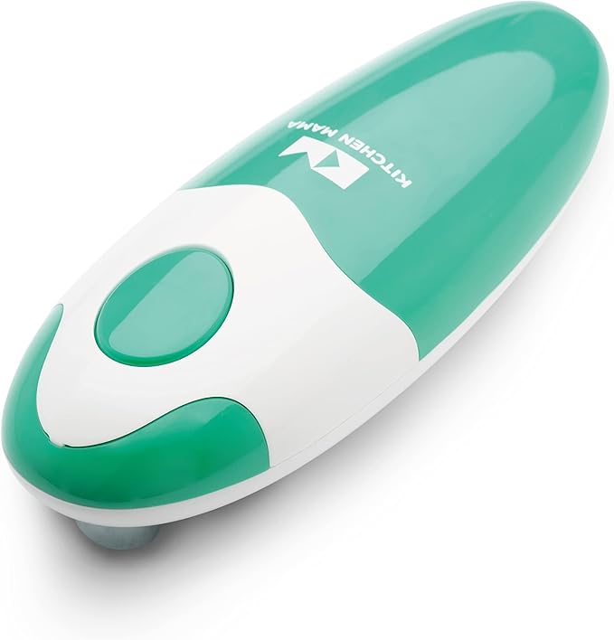 Kitchen Mama Auto Electric Can Opener, Teal | Automatic, Hands Free, Smooth Edge, Food-Safe, Battery Operated