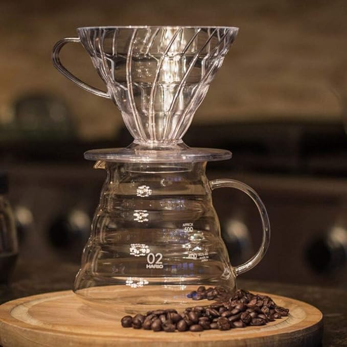 HARIO V60 Plastic Coffee Dripper, Size 02, Clear | Plastic