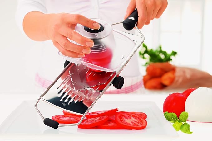 Rösle Stainless Steel Adjustable Vegetable Slicer with Grip, 17.1-inch
