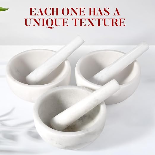 Marble Mortar and Pestle Set, 7"-4 Cups Grinder Bowl for Guacamole, Salsa, Pill Crusher, Spice, Herb, Garlic, Nut, Heavy Duty Grinder for Kitchen(Namib Fantasy)