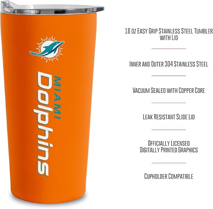Rico Industries NFL Football Soft Touch, Easy Grip Tumbler